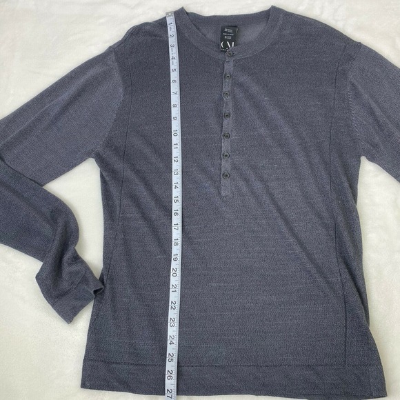 Cold Method Men’s Long Sleeve Ramie Rayon Knit Henley Long Sleeve Sweater Gray M - Picture 6 of 10